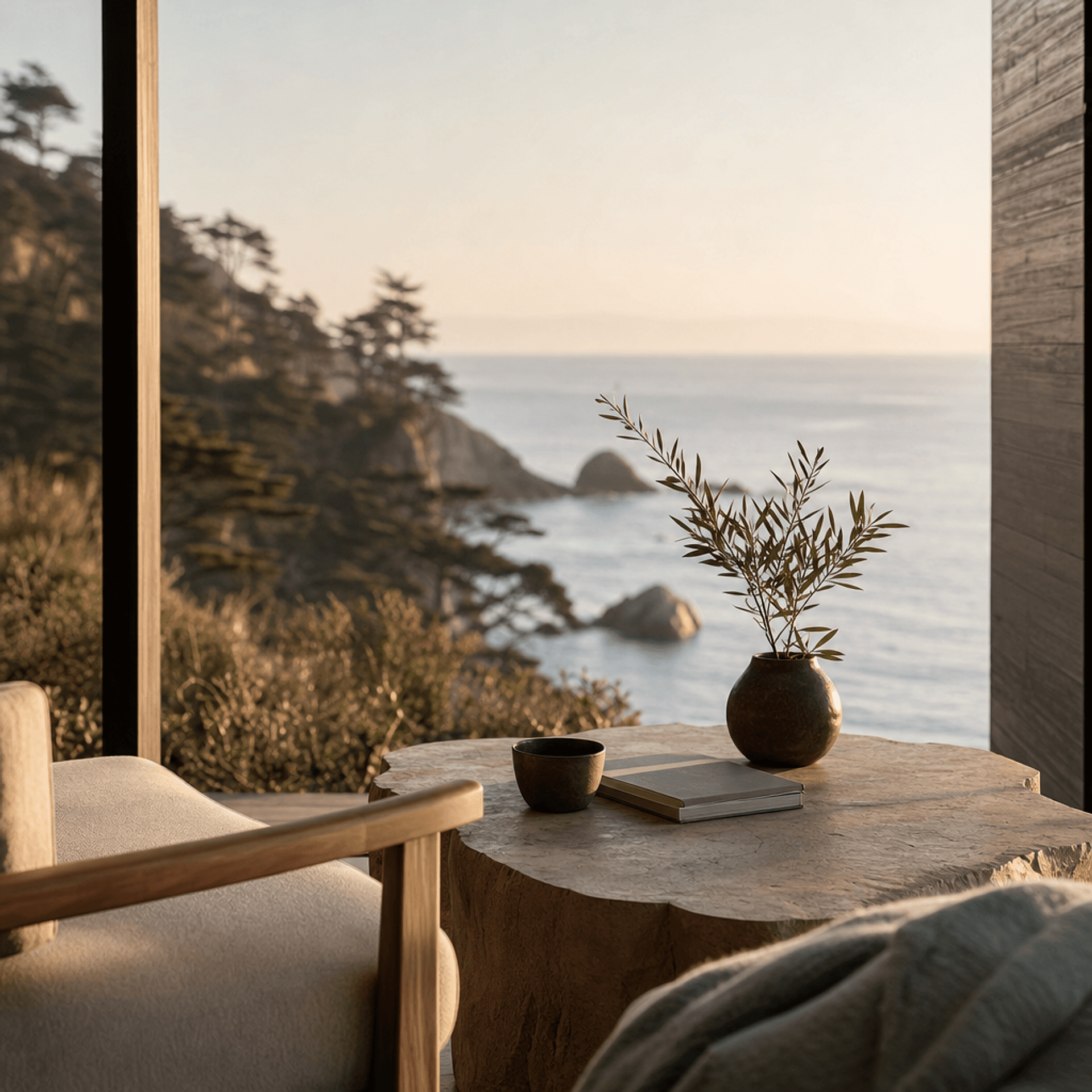 A close detail from the Aster House restaurant: materials, surfaces and craft