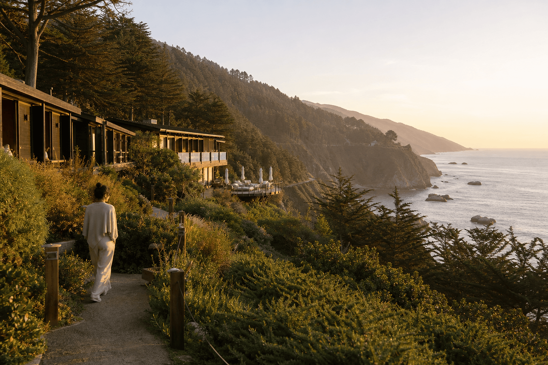 The wider Big Sur setting around Aster House, at a human distance